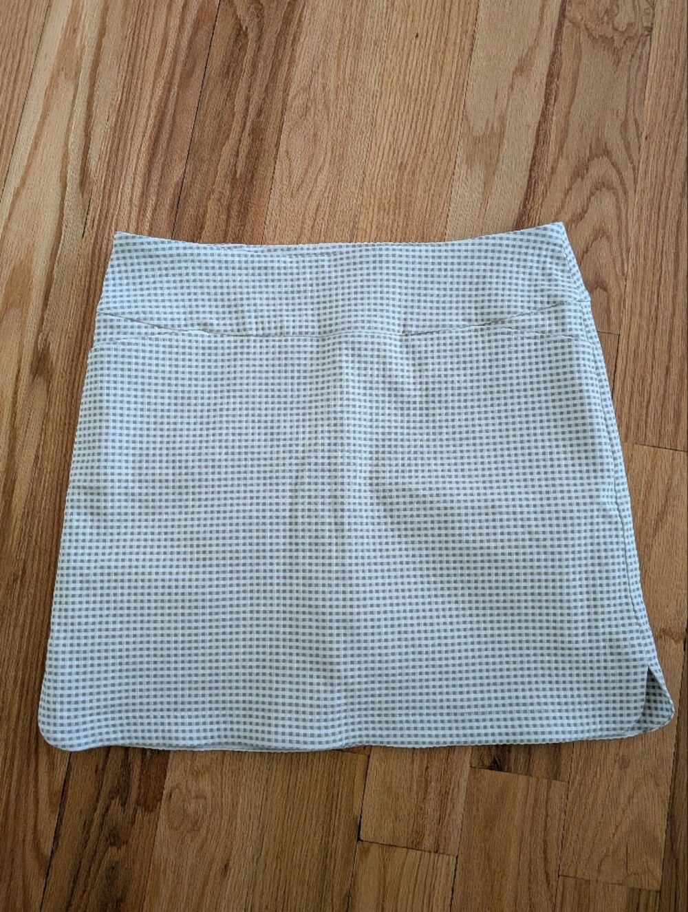 Women's White & Tan Patterned Stretch Skirt Size 10
